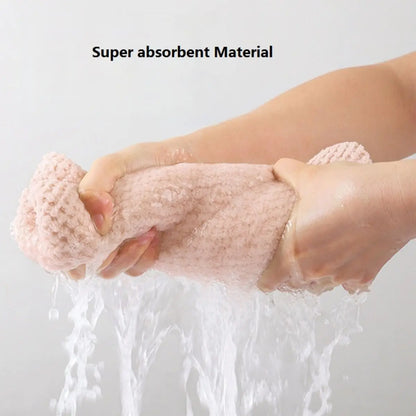 Textured Hair Towel Wrap with Button Fastening