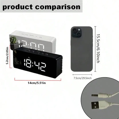 Digital Alarm Clock with Adjustable Brightness, Date & Temperature