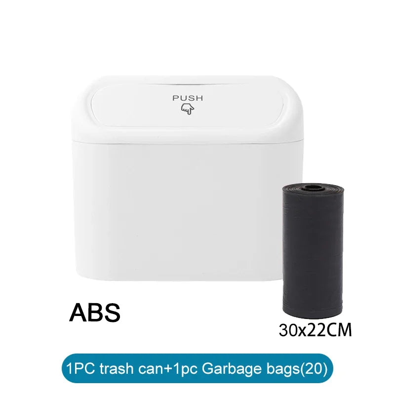 Mini Car Trash Can with Press-Open Lid