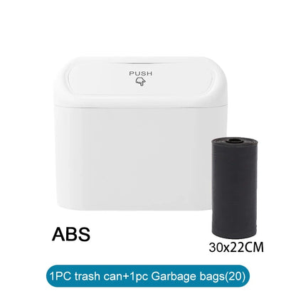 Mini Car Trash Can with Press-Open Lid