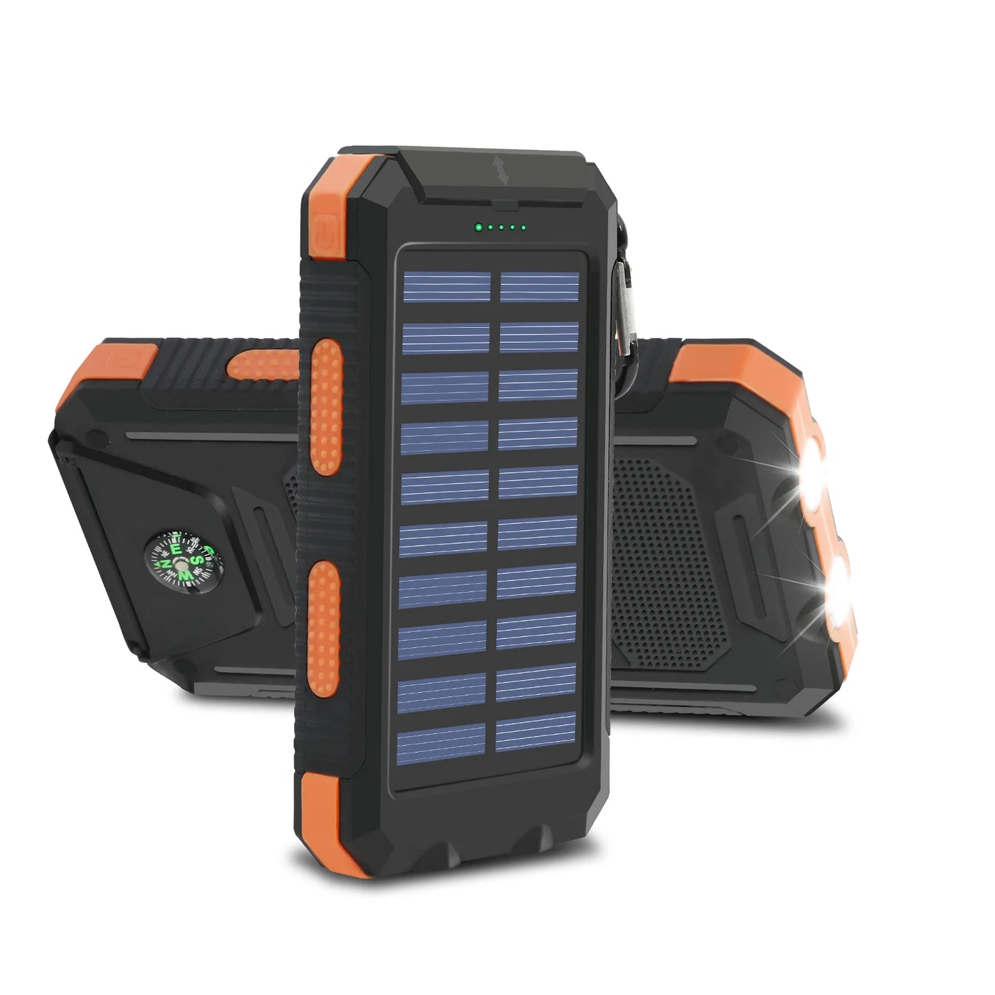 20,000mAh Solar Power Bank with LED Flashlight & Compass