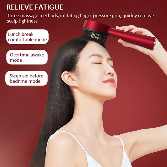 Electric Scalp Massager with Red Light Therapy, Vibration & Hair Growth Serum Applicator - Flexivo