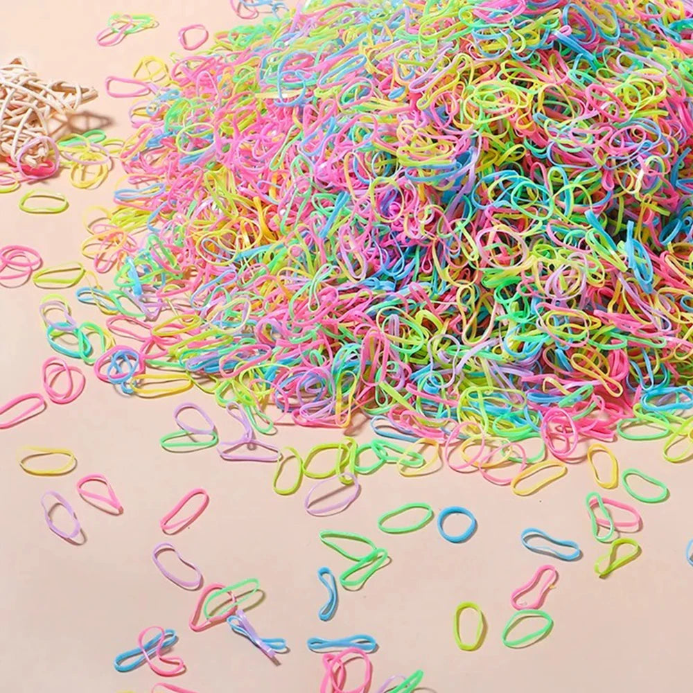 Mini Rubber Hair Ties, 500–2,000 Pack