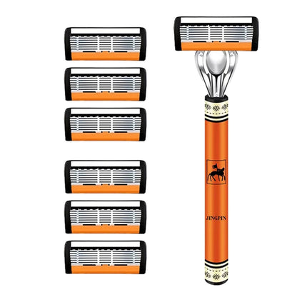 6-Layer Safety Razor Set with Stainless Steel Blades