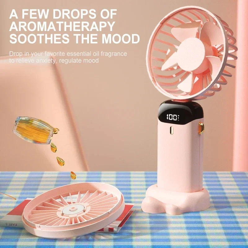 5-Speed Rechargeable Folding Handheld Fan