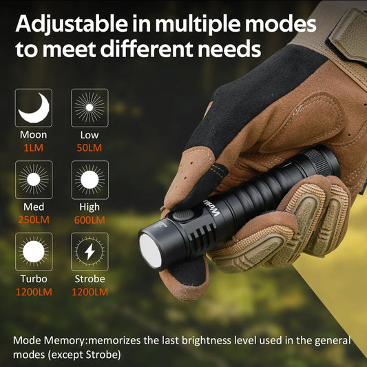 Wurkkos FC11C 519A EDC Flashlight — USB-C Rechargeable, IP68, Magnetic Tail