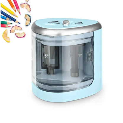 Dual-Hole Electric Pencil Sharpener — Auto, Fast & Quiet