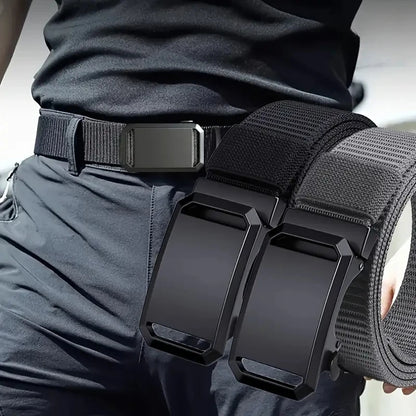 Automatic Buckle Canvas Tactical Belt for Men