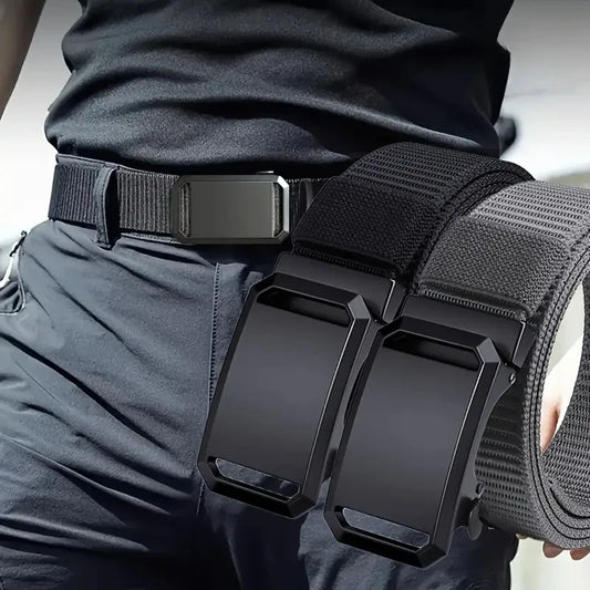 Automatic Buckle Canvas Tactical Belt for Men