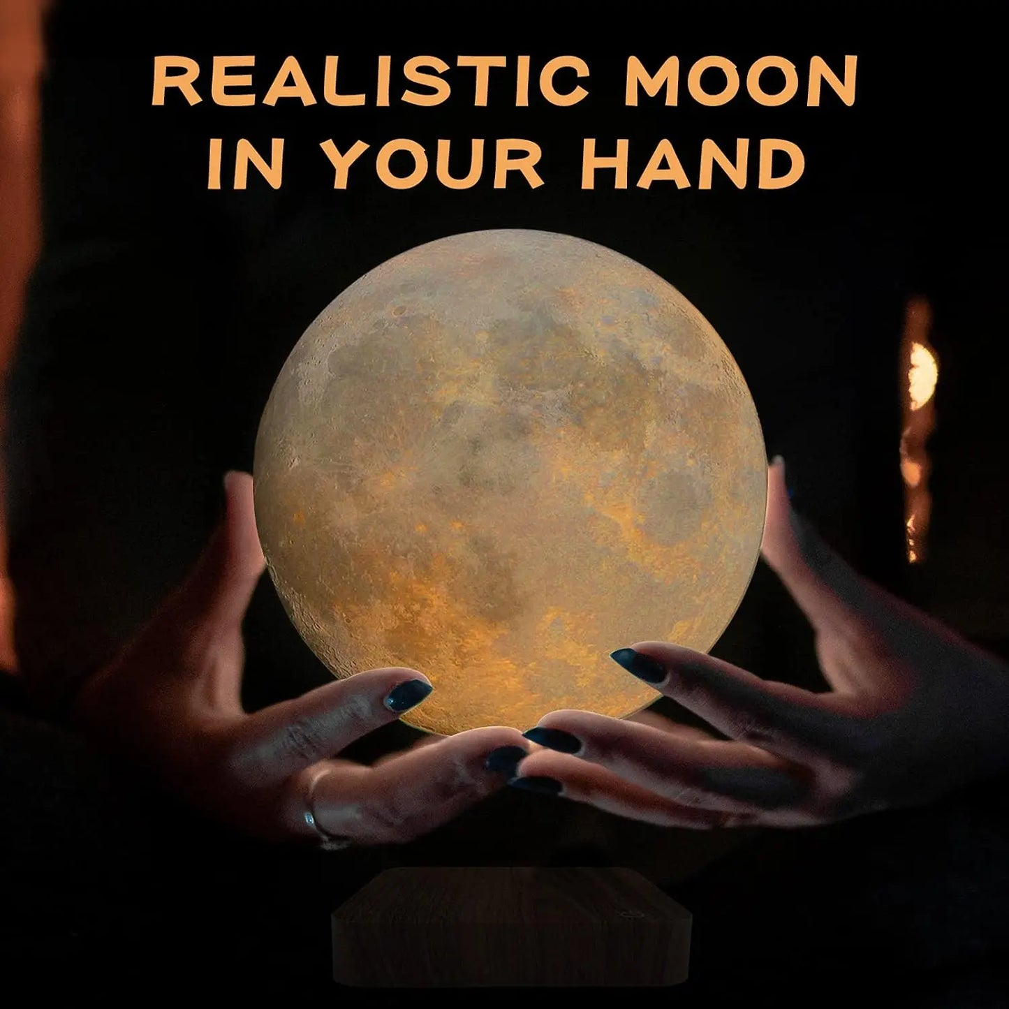 Magnetic Levitating Moon Lamp with Wooden Base