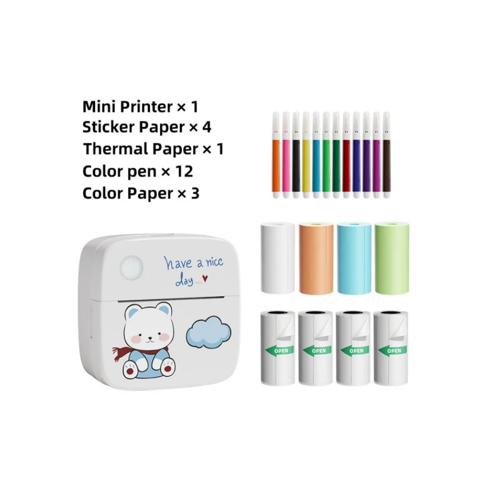 Mini Bluetooth Label Printer – 57mm Thermal, 1200mAh, No Ink Needed