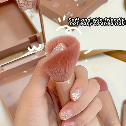 5-Piece Travel Makeup Brush Set with Mirror