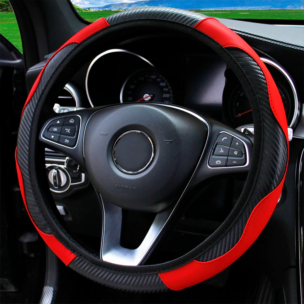 PU Steering Wheel Cover for 14.5–15 in Wheels