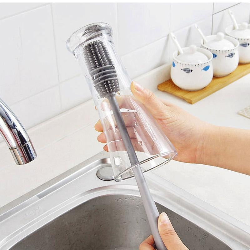 Long-Handle Silicone Bottle & Cup Cleaning Brush
