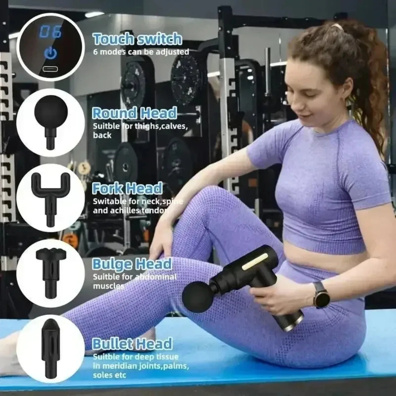 Mini USB Massage Gun - Portable Percussive Massager for Neck, Shoulders & Back