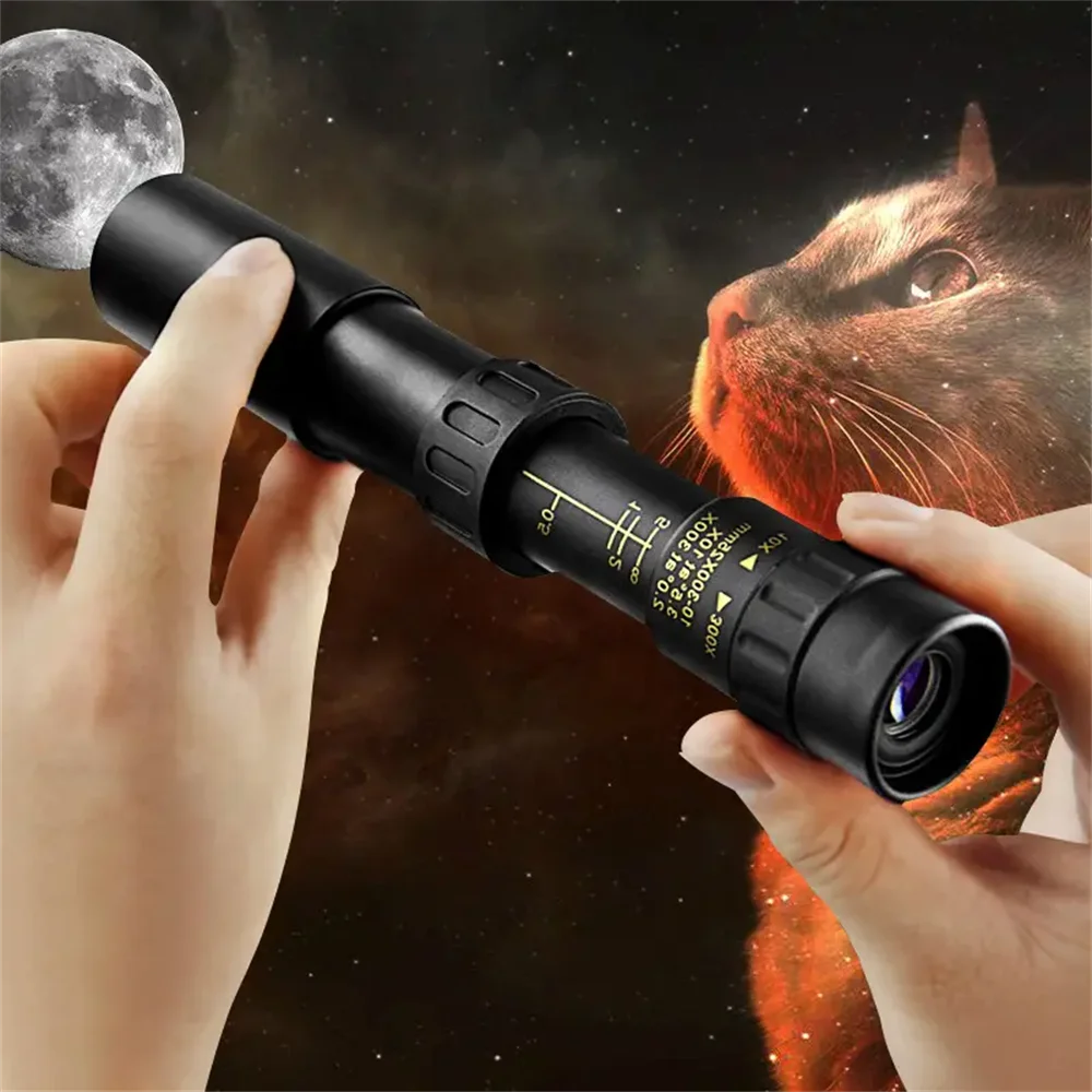 HD Monocular Telescope 10-300x Zoom — Portable for Hunting & Outdoor