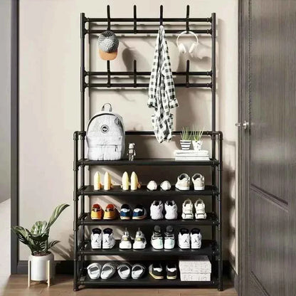 Multi-Layer Shoe and Hat Rack - Stylish Freestanding Organizer for Entryway and Bedroom - Flexivo