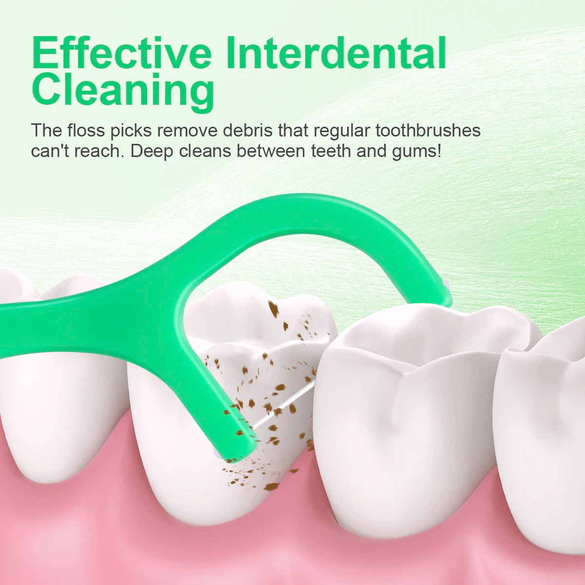 Mint Dental Floss Picks — Disposable Interdental Sticks for Deep Cleaning
