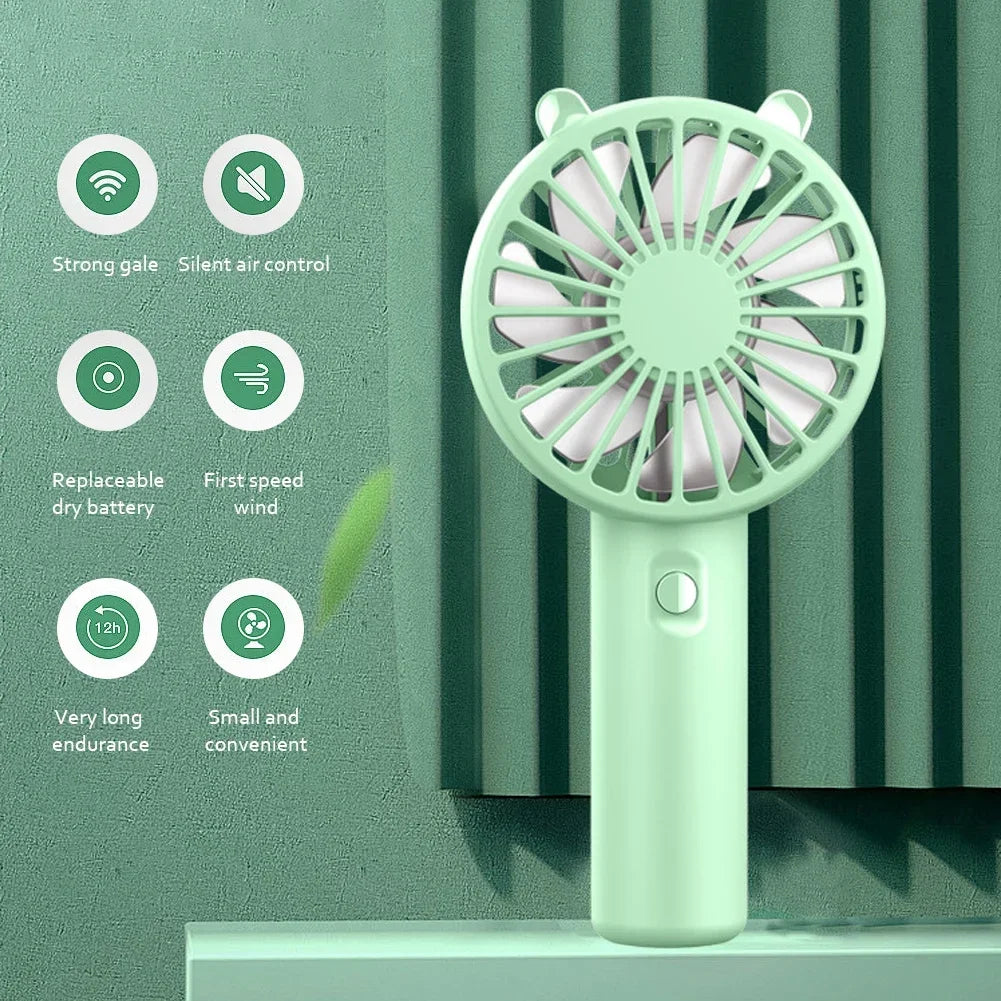 Portable USB Rechargeable Handheld Mini Fan – Quiet Cooling, 300mAh