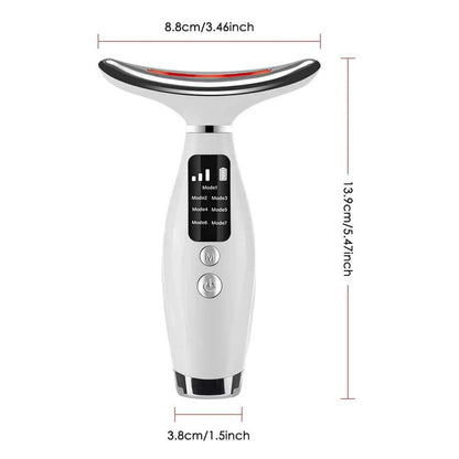7-Color LED Beauty Device for Neck & Face – Vibration Massage, Skin Tightening & Lifting Tool - Flexivo