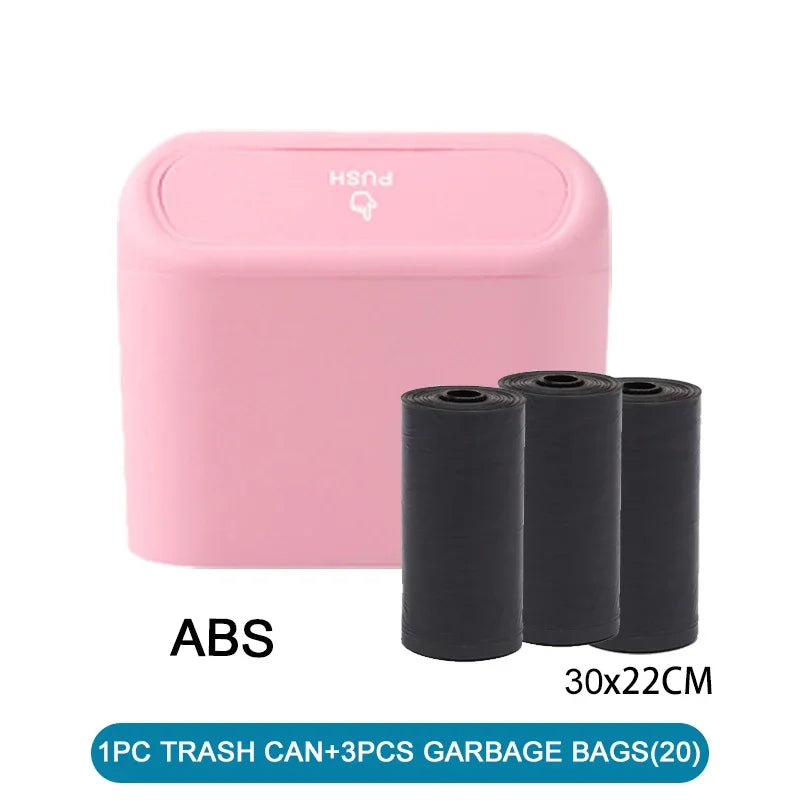 Mini Car Trash Can with Press-Open Lid