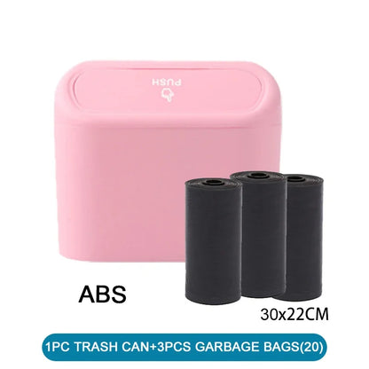 Mini Car Trash Can with Press-Open Lid