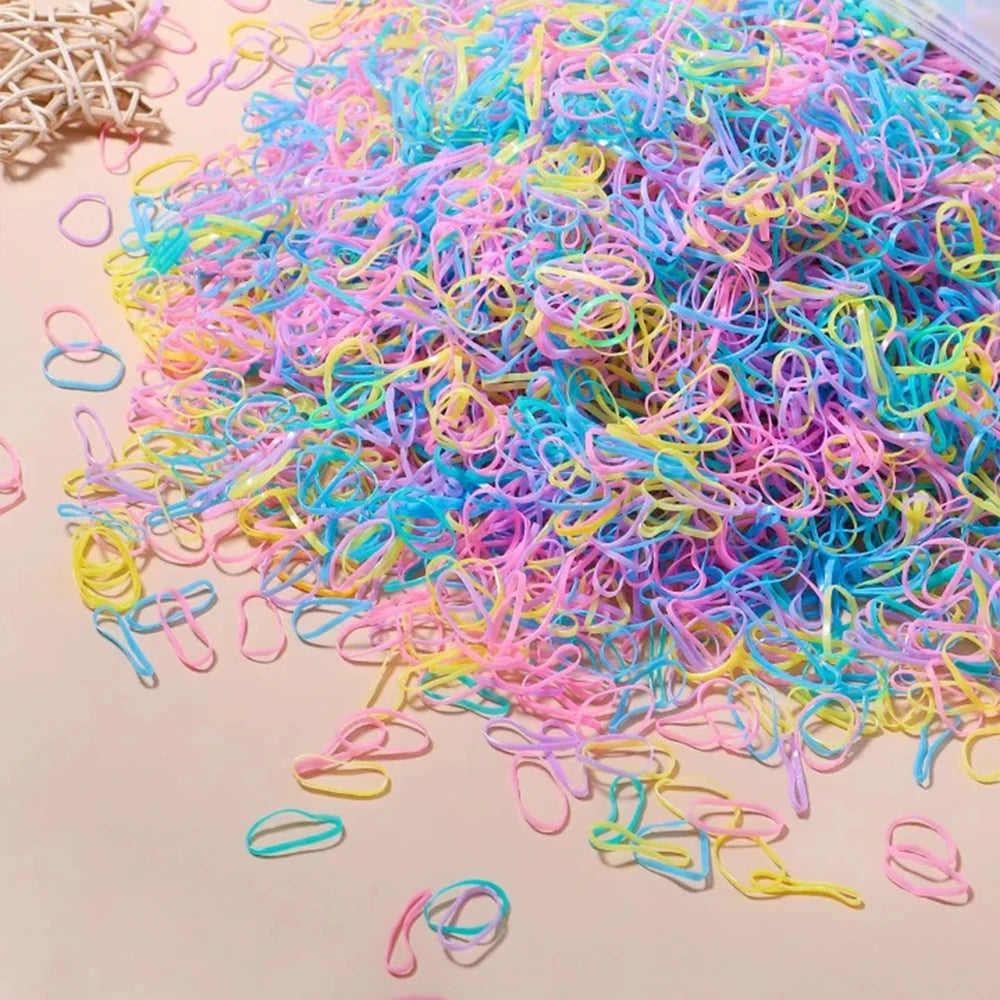 Mini Rubber Hair Ties, 500–2,000 Pack