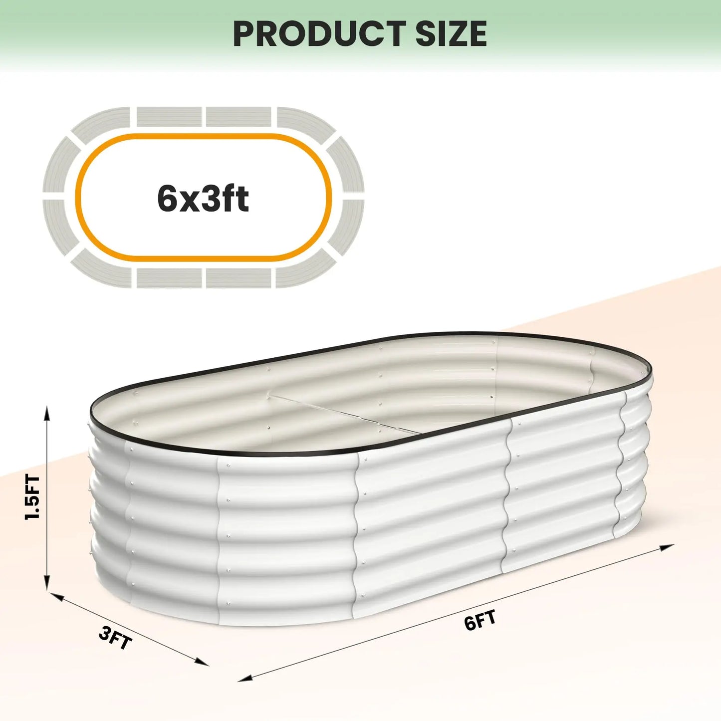 2-Pack Oval Galvanized Steel Raised Garden Bed – Anti-Rust Metal Planter Box for Vegetables, Herbs & Flowers - Flexivo