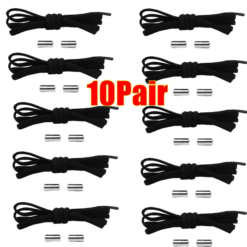 No-Tie Elastic Shoelaces with Metal Lock