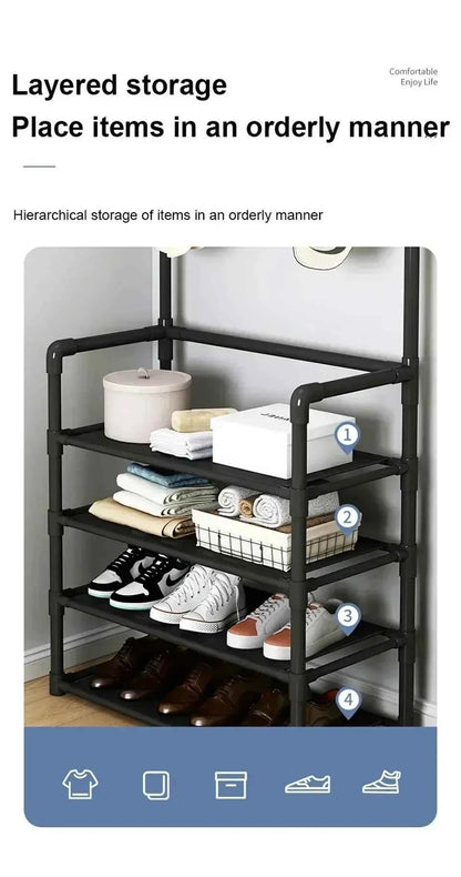 Multi-Layer Shoe and Hat Rack - Stylish Freestanding Organizer for Entryway and Bedroom - Flexivo