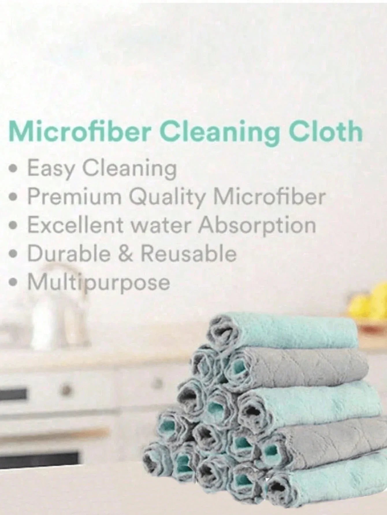 10-Piece Microfiber Kitchen Dish Towels - Super Absorbent Coral Velvet Non-Stick Oil Cleaning Cloths