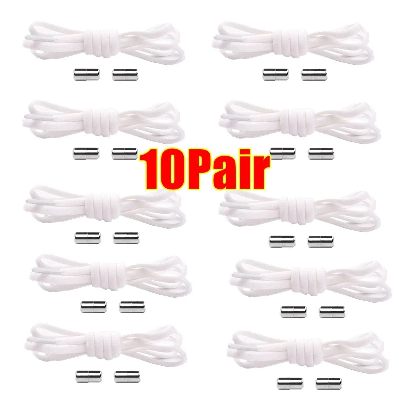 No-Tie Elastic Shoelaces with Metal Lock