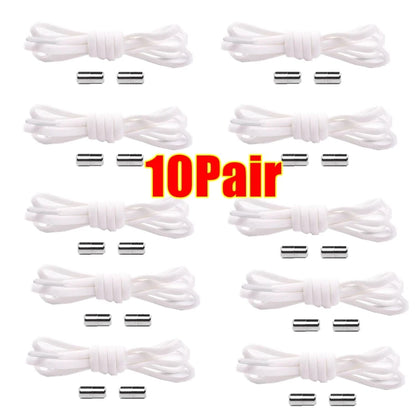 No-Tie Elastic Shoelaces with Metal Lock