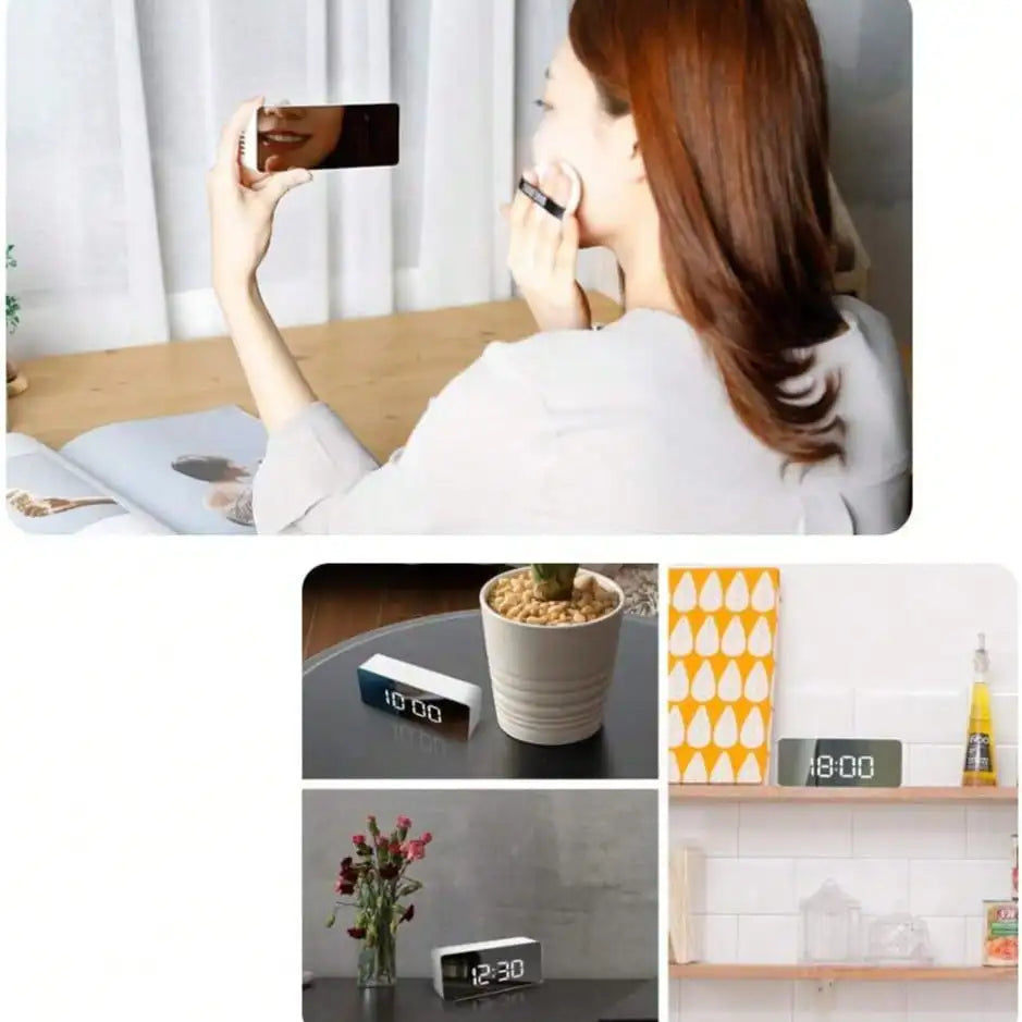 Digital Alarm Clock with Adjustable Brightness, Date & Temperature