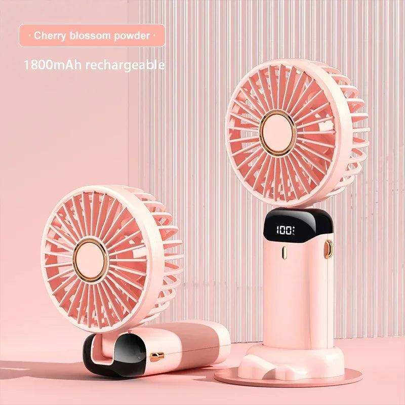 5-Speed Rechargeable Folding Handheld Fan