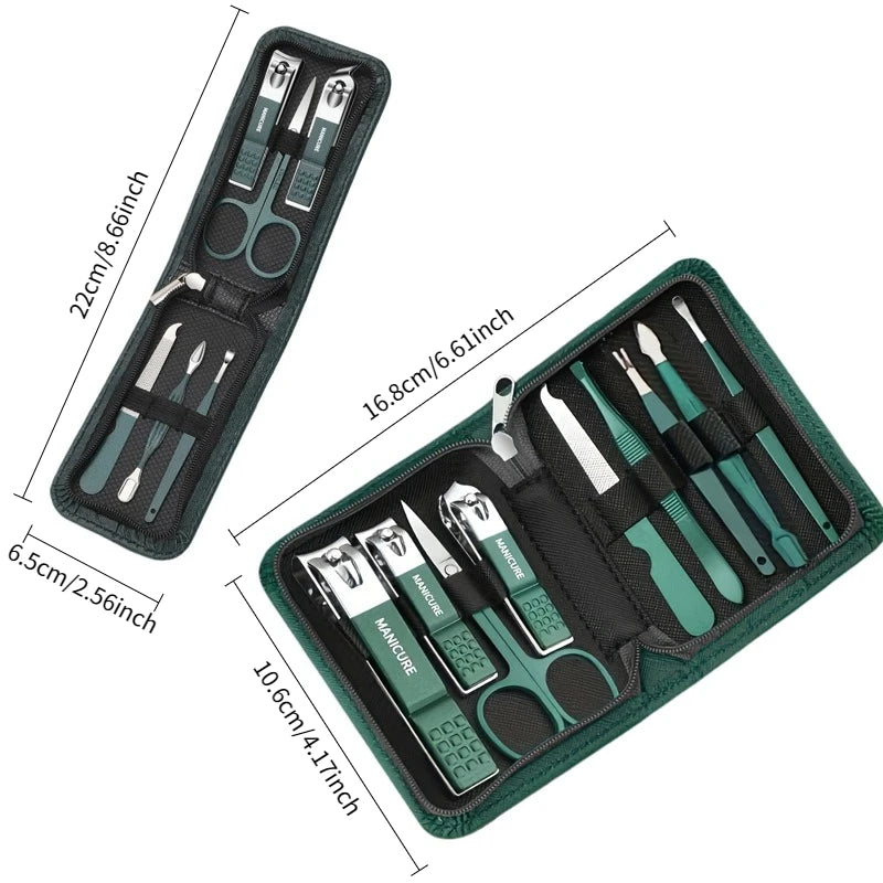 Stainless Steel Nail Care Kit with Travel Case