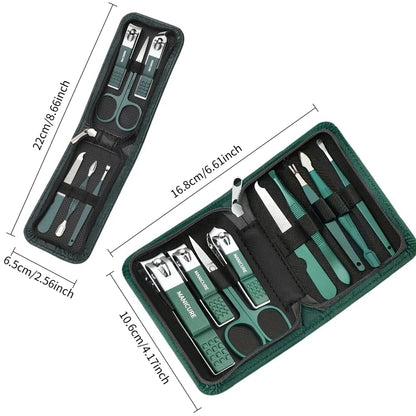 Stainless Steel Nail Care Kit with Travel Case