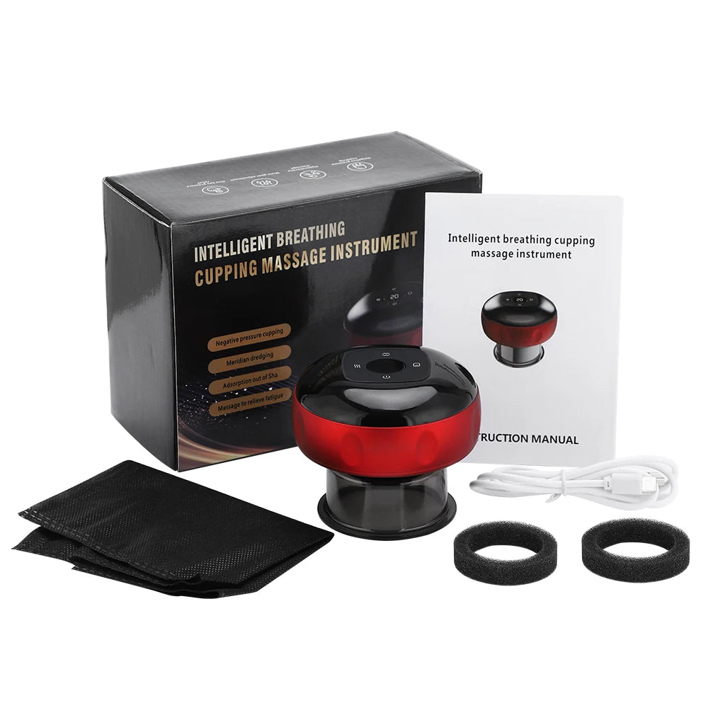 Smart Electric Cupping Device for Vacuum Therapy, Guasha Scraping & Red Light Heating - Flexivo