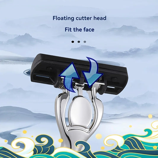 6-Layer Safety Razor Set with Stainless Steel Blades