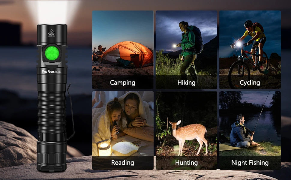 Wurkkos FC11C 519A EDC Flashlight — USB-C Rechargeable, IP68, Magnetic Tail