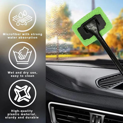 Car Window Cleaning Brush with Long Handle — Interior Windshield Wiper