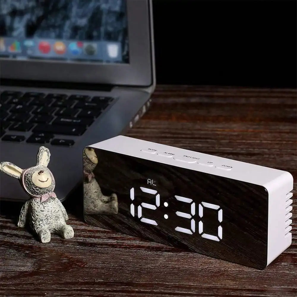 Digital Alarm Clock with Adjustable Brightness, Date & Temperature