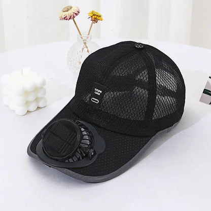 Solar Fan Cap — Breathable Outdoor Hat with USB & Solar Charging