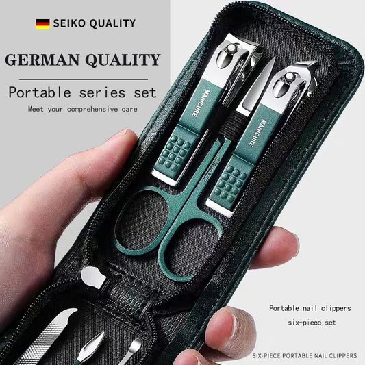 Stainless Steel Nail Clipper Set - 6-Piece Manicure & Pedicure Kit