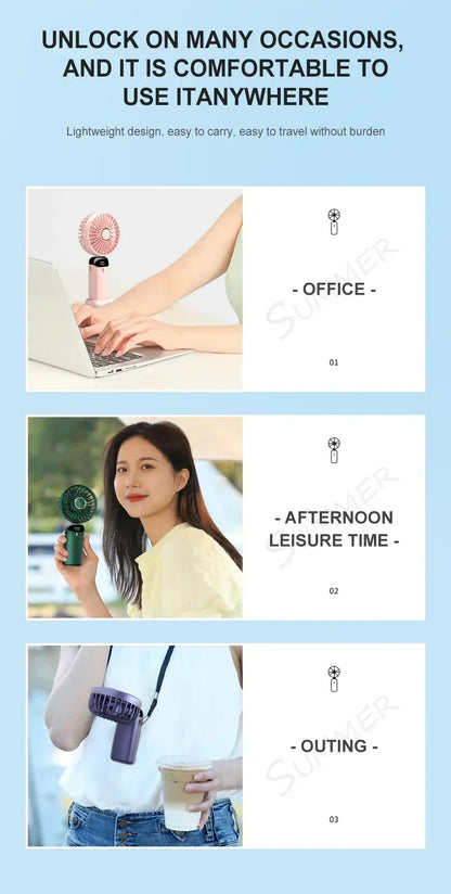5-Speed Rechargeable Folding Handheld Fan