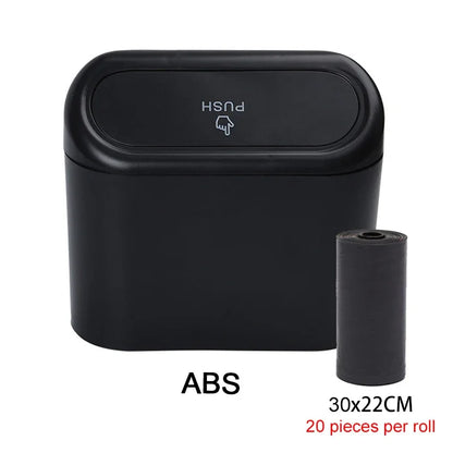 Mini Car Trash Can with Press-Open Lid