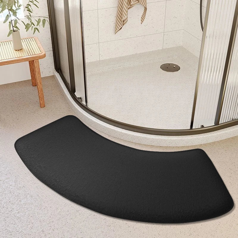 Curved Shower Room Bath Mat — Thickened, Non-Slip & Absorbent