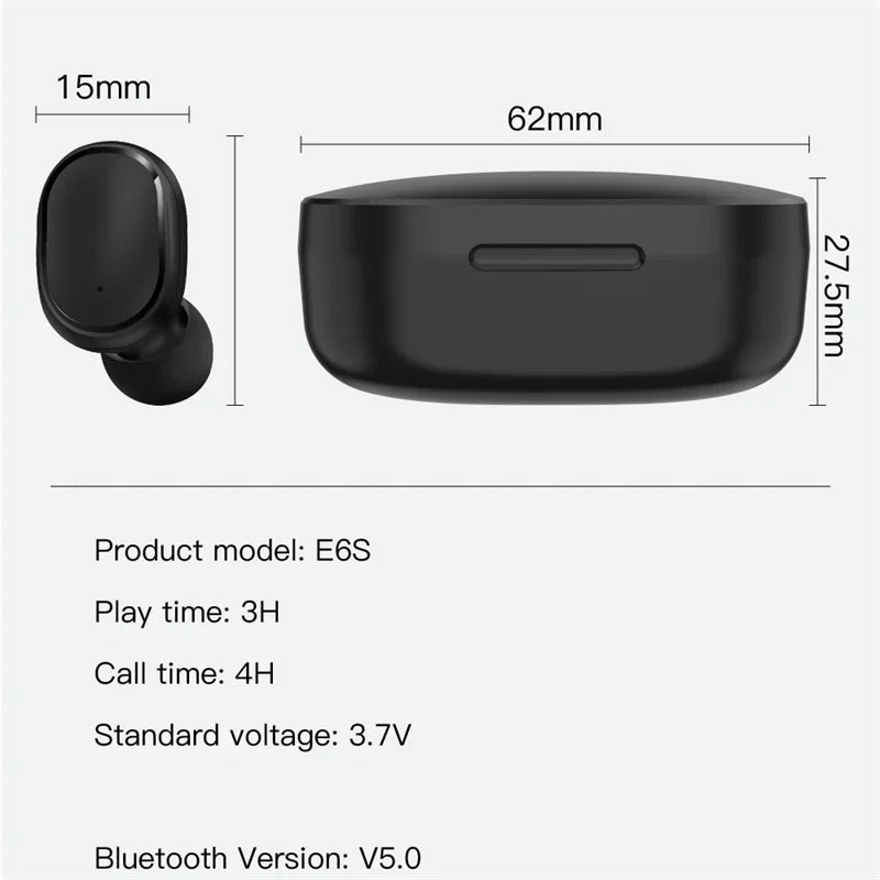 E6S TWS Wireless Earbuds with Mic & LED Display