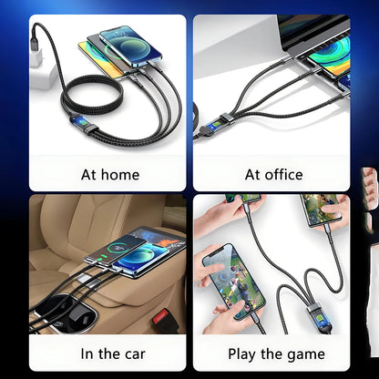 3-in-1 Braided USB Charging Cable - 47.2 in