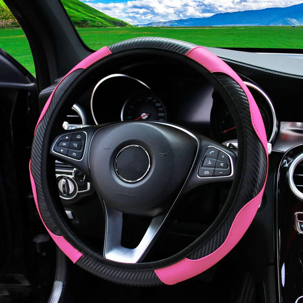 PU Steering Wheel Cover for 14.5–15 in Wheels